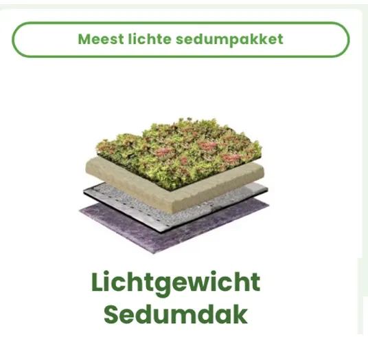 Lichtgewicht sedumdakoplossing
