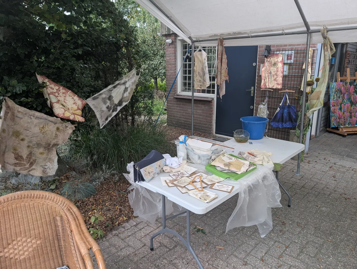 Workshop ecoprinten als extra activiteit tijdens de open dag